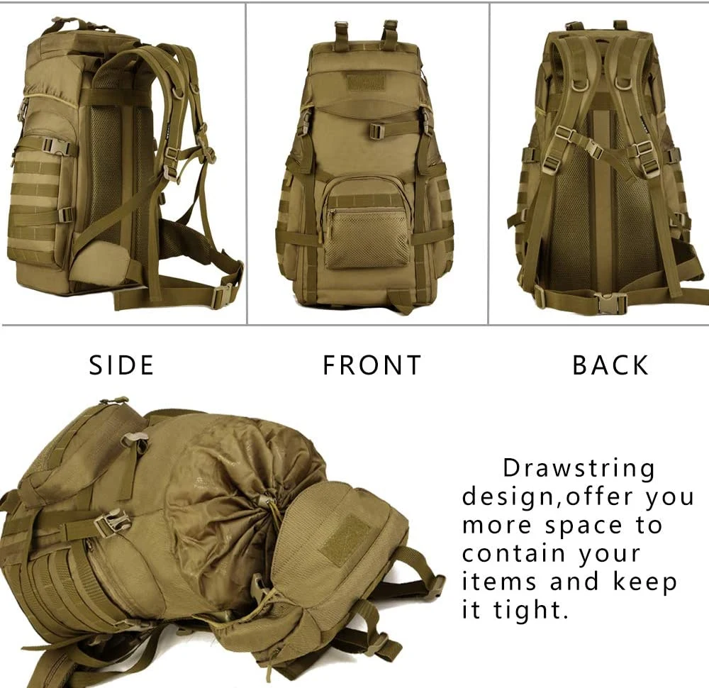 Plus Backpacking Backpack 60L/65L/70L/85L Waterproof Molle Rucksack for Hunting