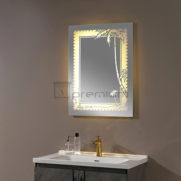 China Hotel LED Mirror Square Home Decorative Smart Mirror Wholesale LED Bathroom Backlit Wall Glass Vanity Mirror