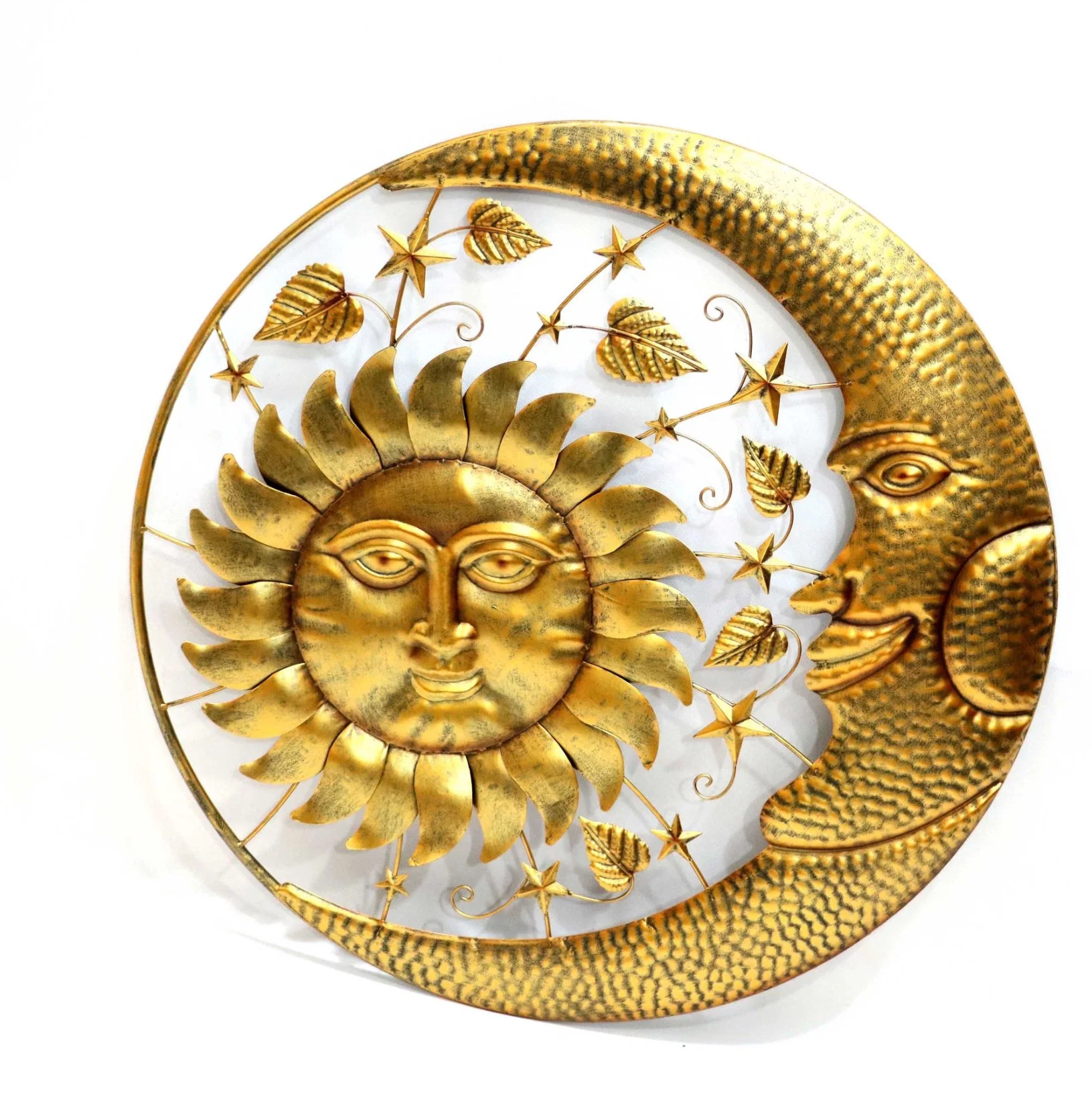 Metal Gold Sun Face Craft Wall Decoration Scented Canlde Ornament Wall Decor