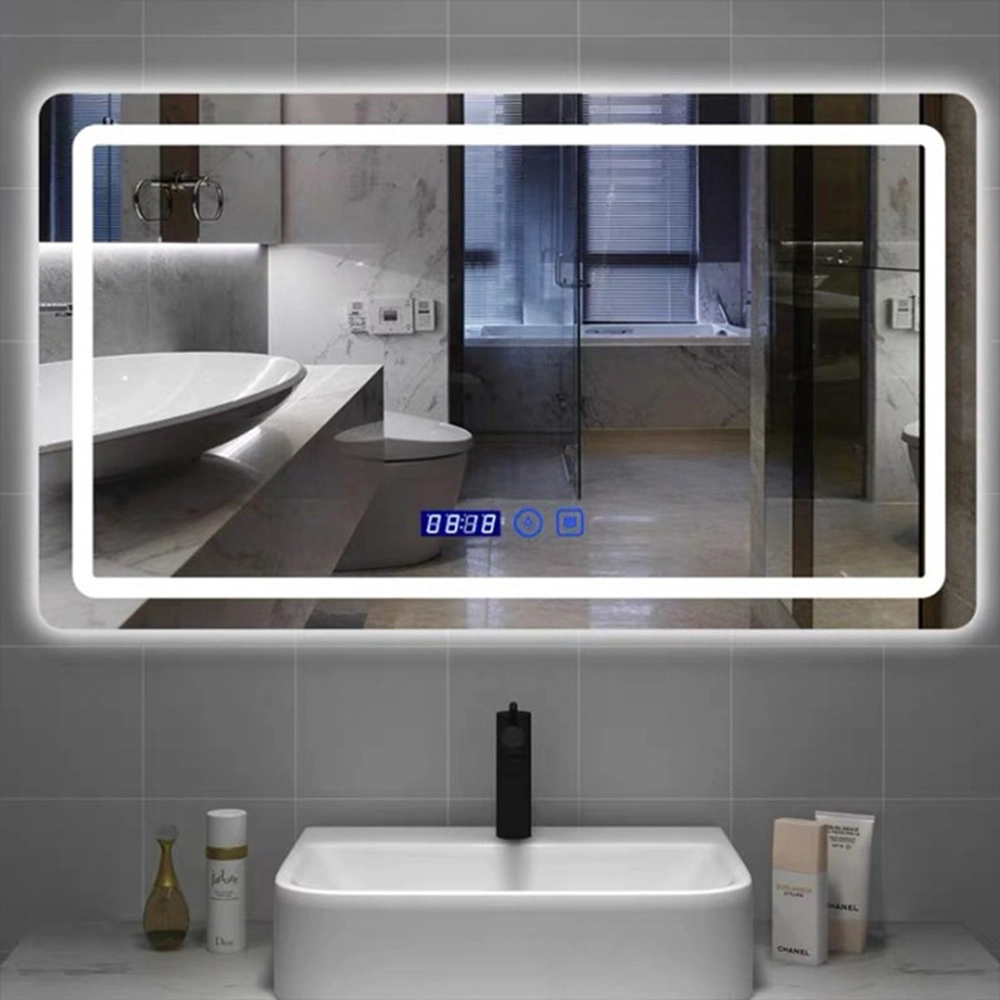 Factory Wholesale/Supplier Touch Sensor Home Wall Decoration Salon Furniture Wall Mounted Make up LED Smart Home LED Bathroom Mirror with Defogger and Bluetooth Speaker