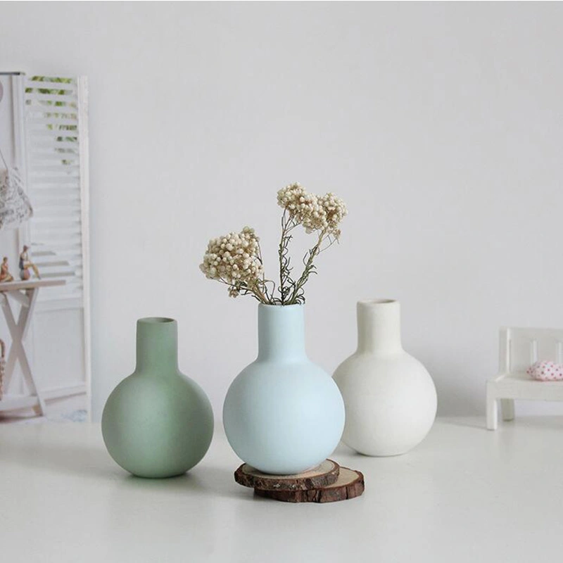 Morandi Nordic Small Mouth Vase Mini Ceramic Decoration Living Room Decoration