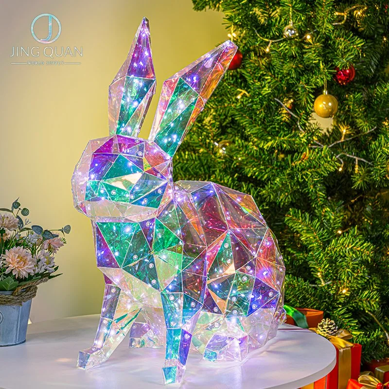 Sitting Rabbit 3D Color Motif Lighting Lovely Festival Decoration LED Light Christmas Lamps Other Home Decorations