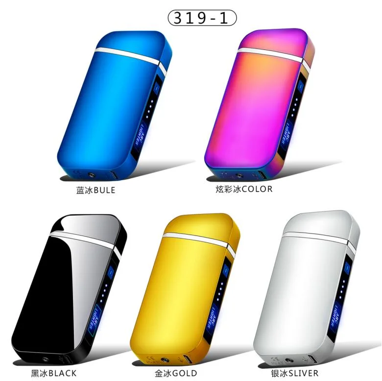 Plasma USB Arc Charged Lighter Metal Electronic USB Electric Double Rechargeable Arc Lighter