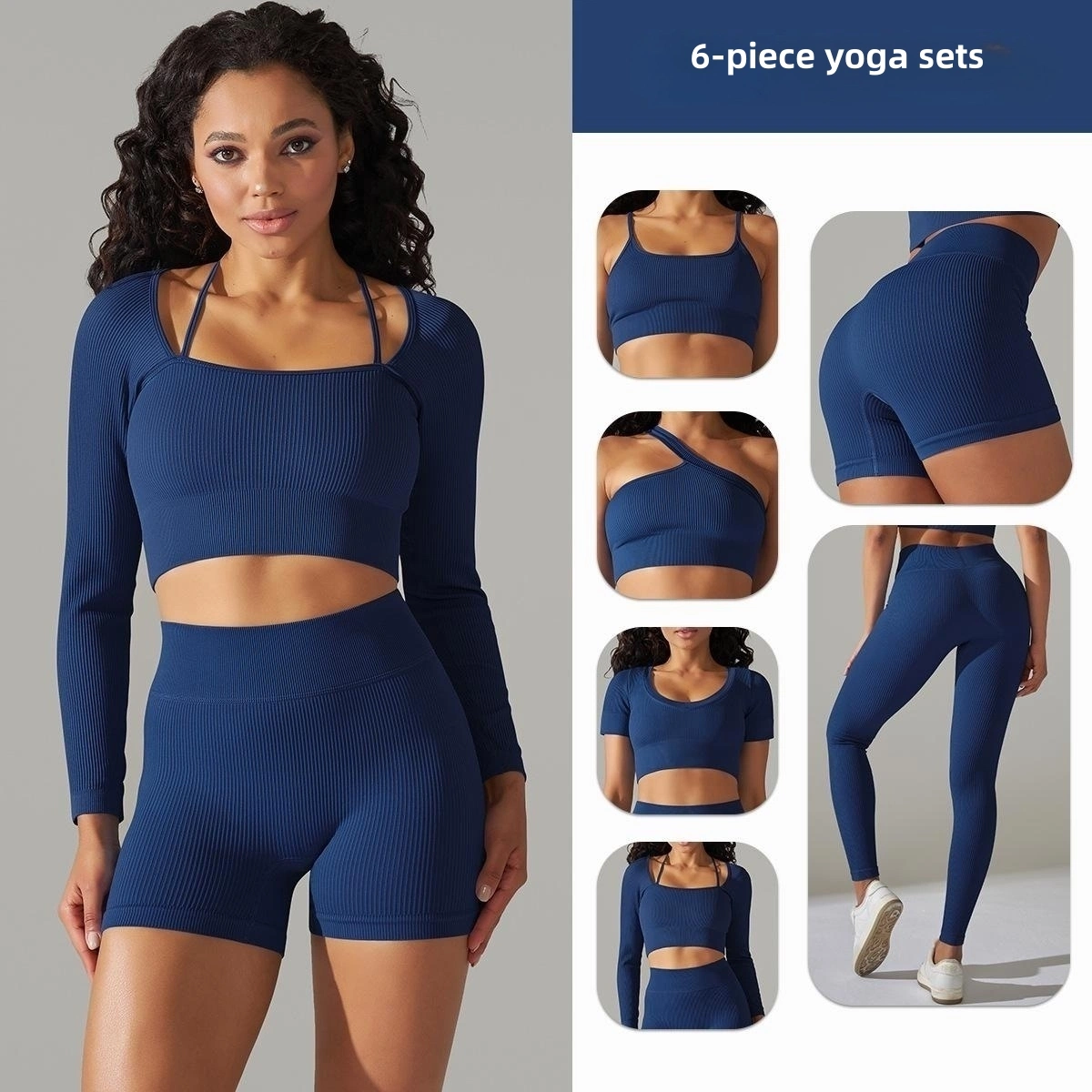 Seamless New Arrival 6PCS Set Fitness Bra Gym Leggings Athletic Yoga Wear