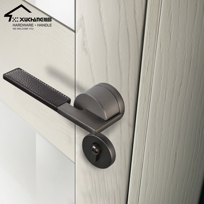 High quality/High cost performance  Bathroom Decoration Industrial Leather + Zinc Alloy Security Door Handle Door Lock