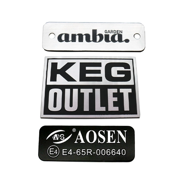 Factory Custom Printing 3D Logo Oven equipment Metal Aluminum Name Badges