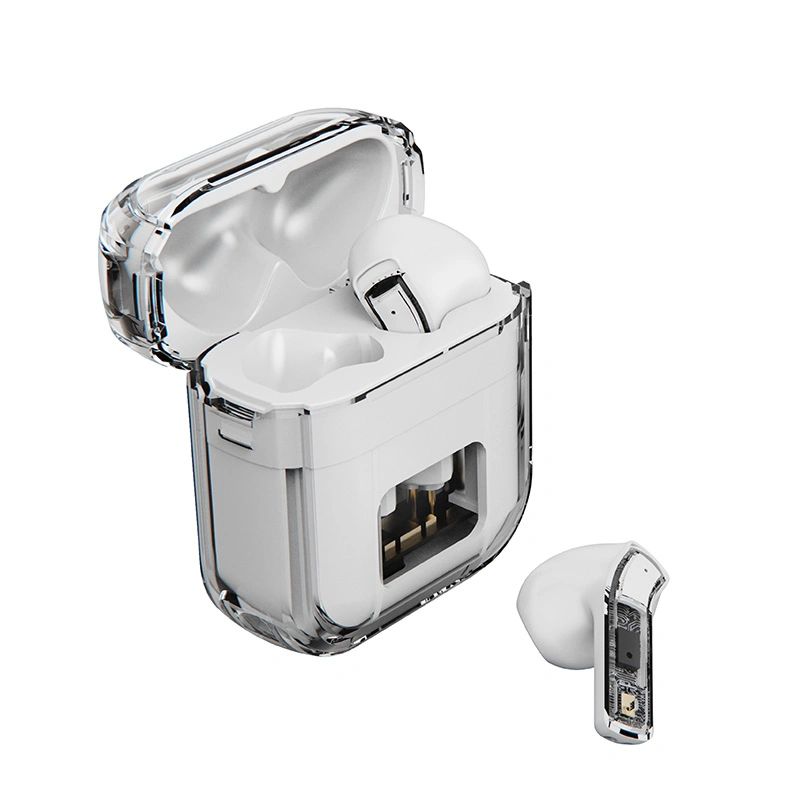 Écouteurs Bluetooth sans fil Affichage LED casque transparent