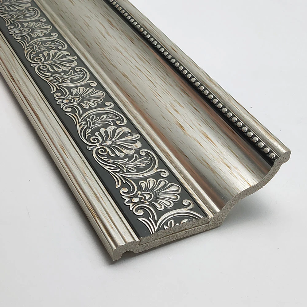 Rongke OEM Timber Texture Roof Polystyrene PS Decorative Frame Moulding Cornice Mouldings for Flooring