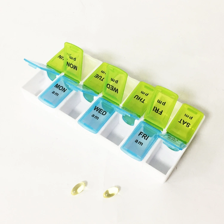 Wholesale/Supplier Detachable Weekly Pill Case 14 Compartment 7 Days Pill Box