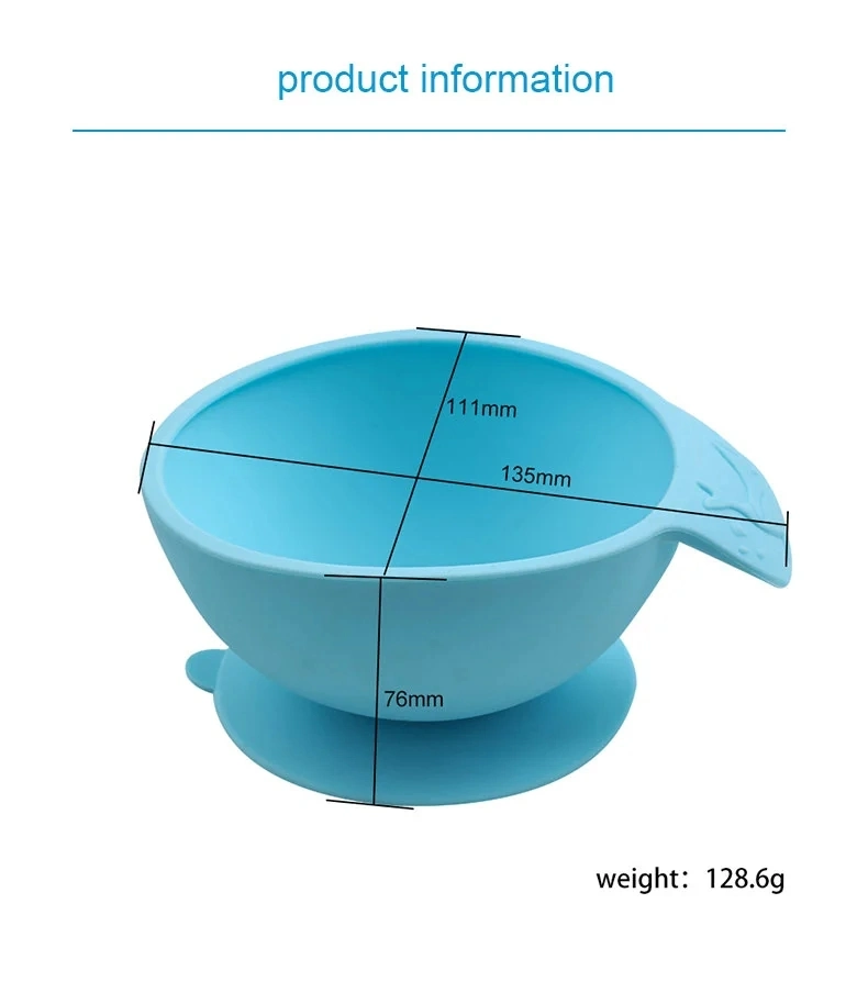 Récapitulatif de fonctionnement en caoutchouc de silicone de qualité alimentaire des enfants d'alimentation bol d'aspiration pour bébé Les plaques et bols