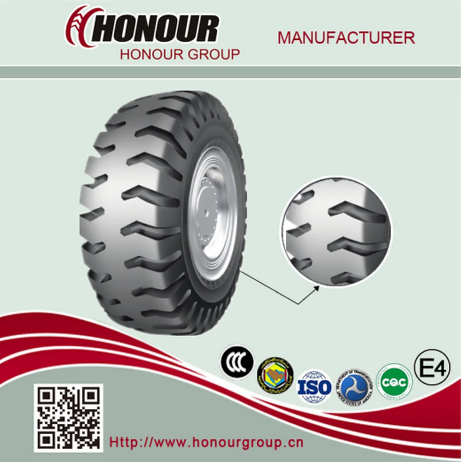 Honour Condor Nylon off-The -Road/ Earthmover/ Engineer Machine/ Industrial OTR Tires E-4b Pattern 18.00-25