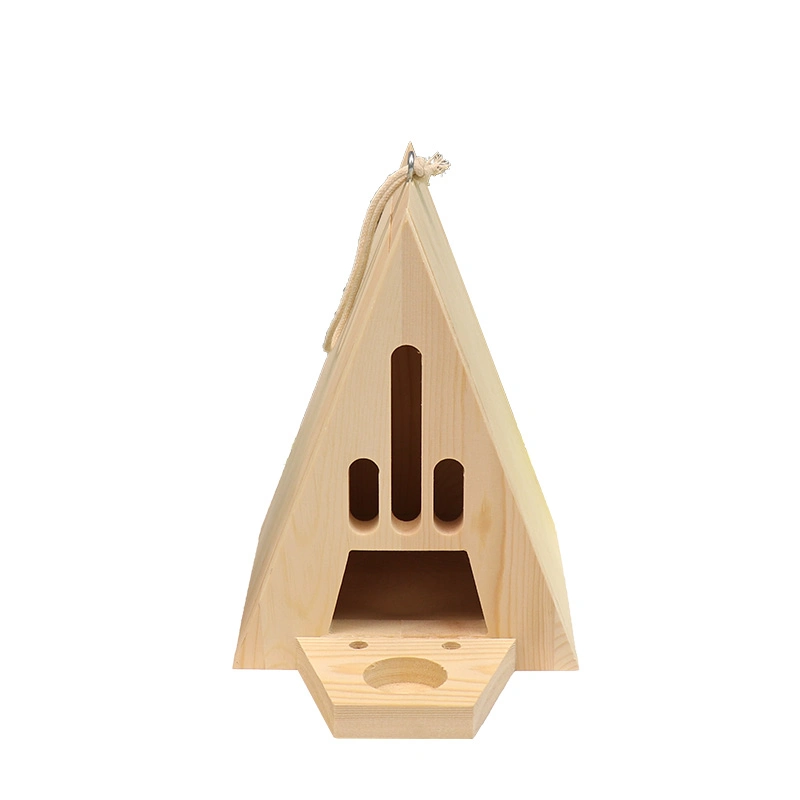 Handmade Outdoor Decoration Wood Bird Houses Wood Craft Tree Bird Nest Box House Hanging Decoration Wooden Bird House