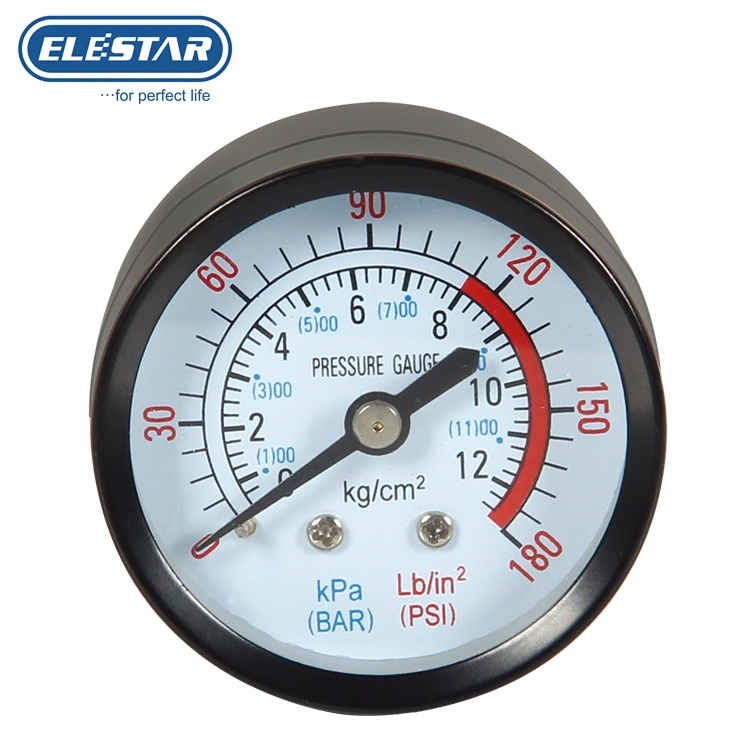 50mm Manometer Piezometer Pressure Gauge Water Pump Spare Parts Pressure Gauge with Back Connector