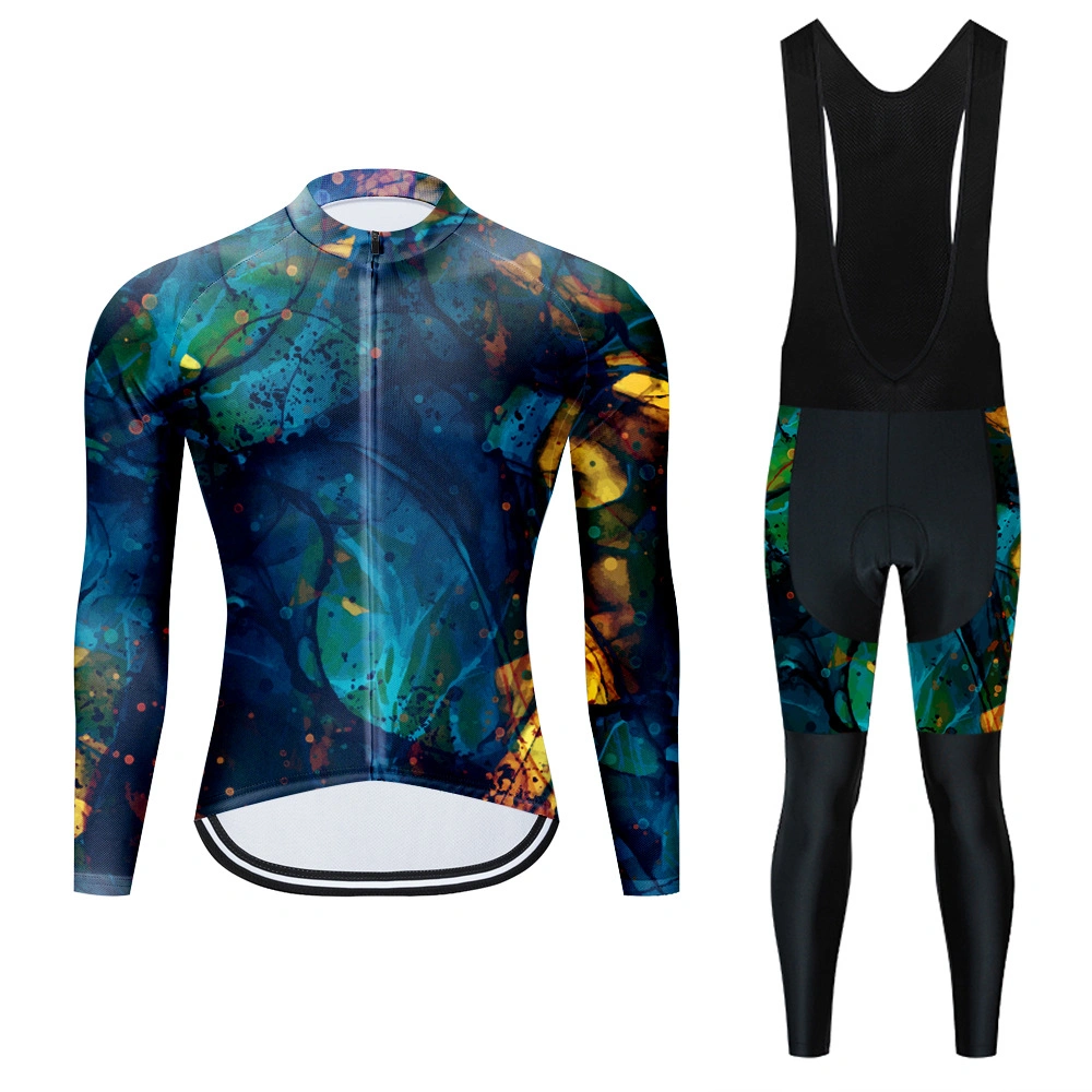Sublimated Print Bike Wear Long Sleeves Cycling Team Sportswear Cycling Long Sleeve Jersey Set