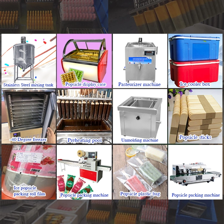 Machine de fabrication de glaces à l'eau de haute qualité, prix d'usine, avec 6 moules