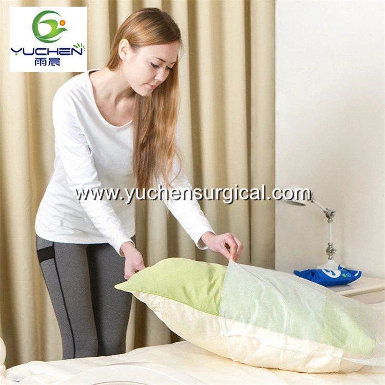 Hotel/Home/Hospital White/Blue Disposable Pillow Case Pair PP/SMS Nonwoven Pillow Cover