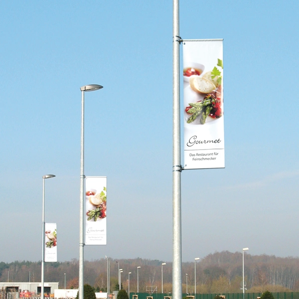 Kundenspezifischer Druck Straßenlicht Pole Anzeige Banner Flag Sign