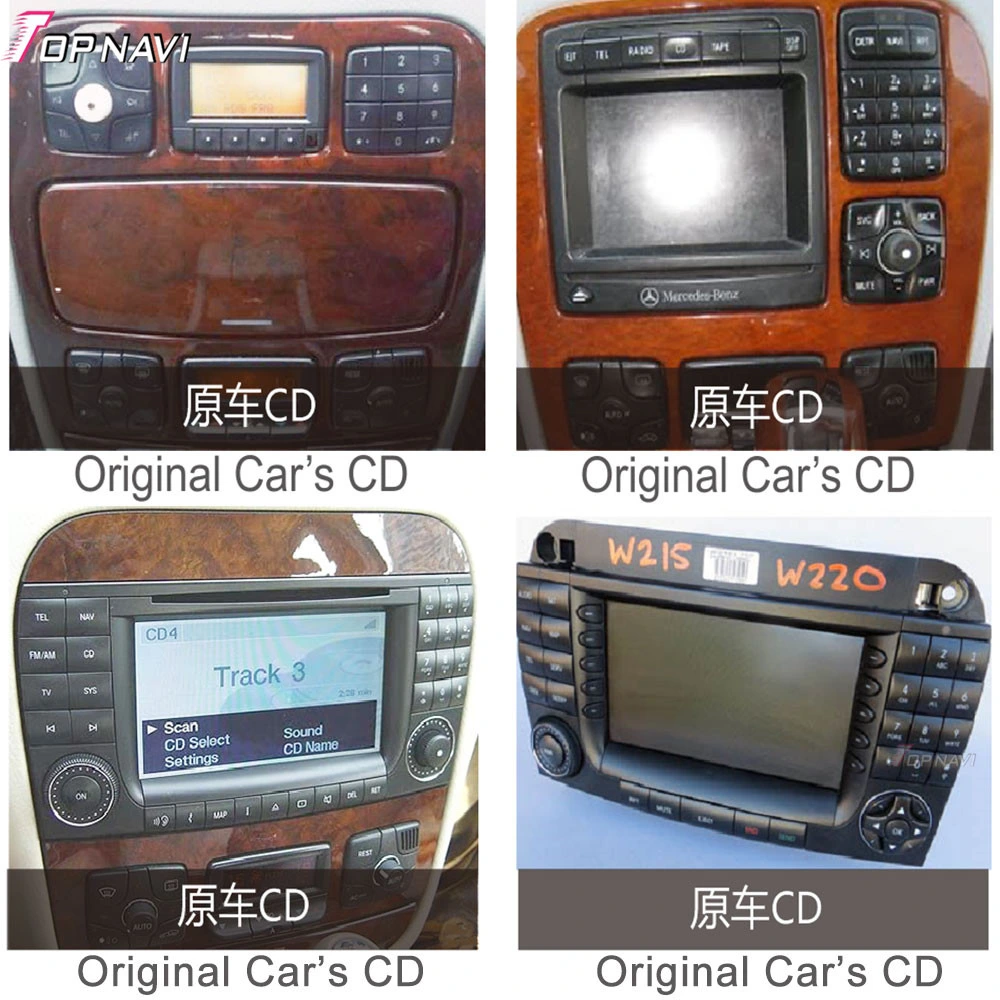 Auto Parts Android Car Stereo para Benz S W220 1998-2005 Sistema de vídeo para automóvel com navegação GPS no ecrã de toque do automóvel