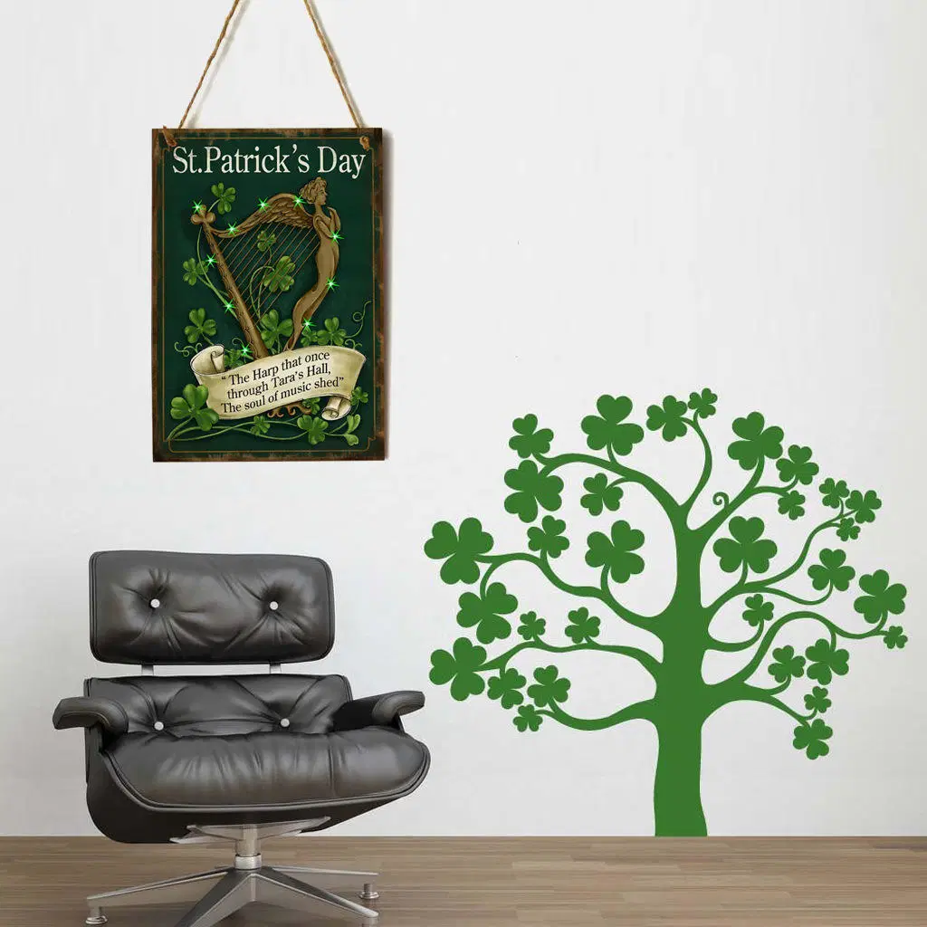 Decorative Irish Day Four Leaf Grass Party Hanging Board