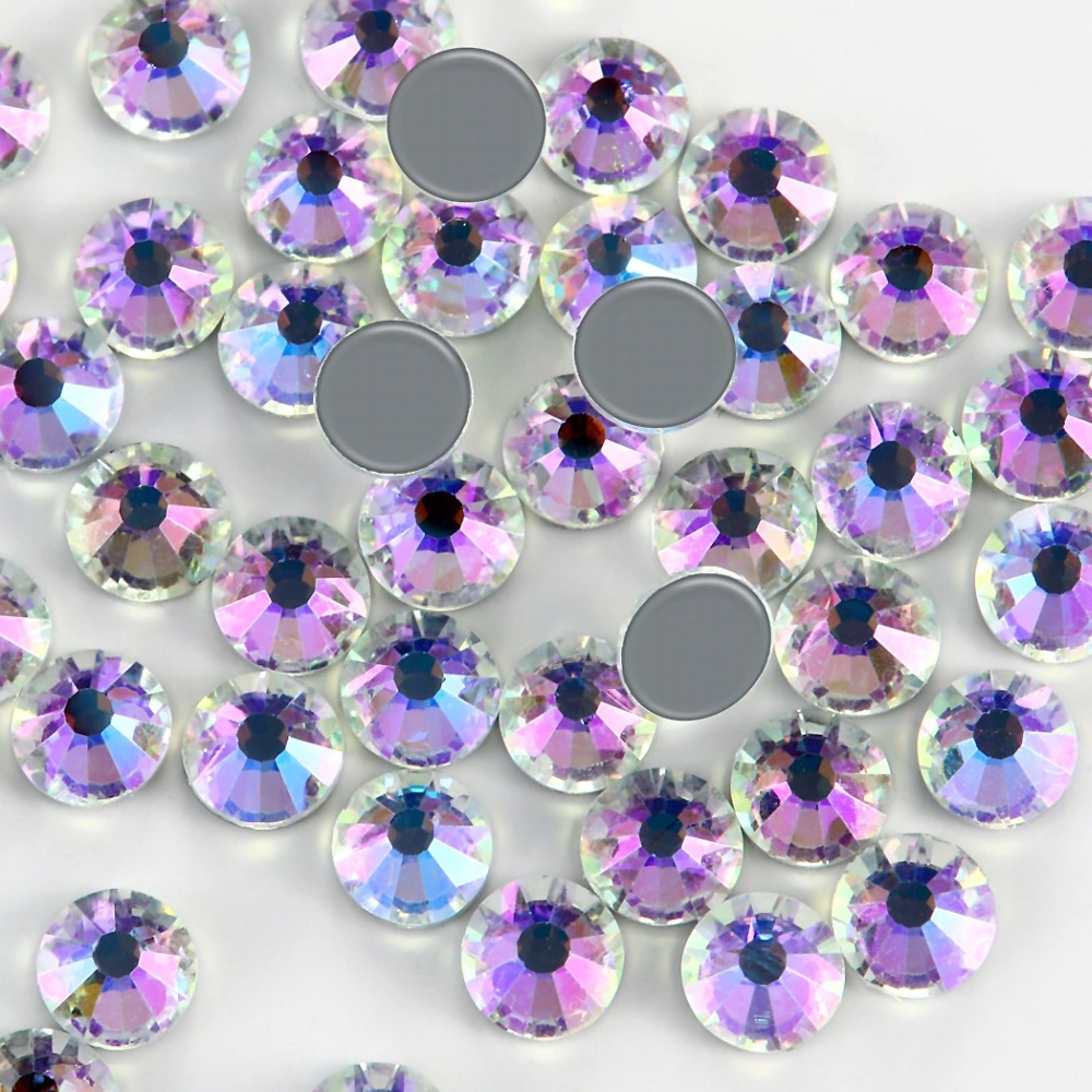 Wholesale/Supplier 2028 Glass Flat Back Strass Moon Light Crystal Wholesale/Supplier Hot Fix Rhinestones for Bridal Wedding Dress