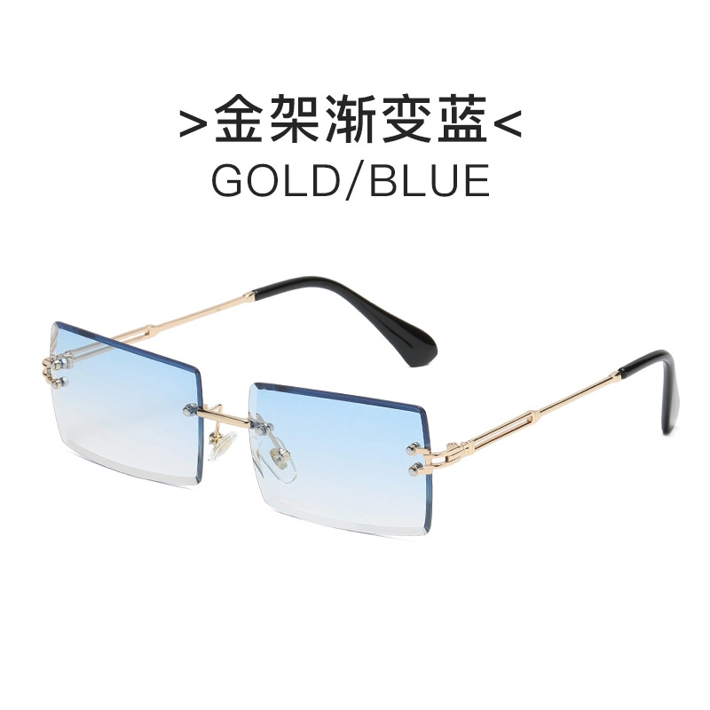 New Frameless Cut Edge Square Sunglasses, Fashion Ins, Popular Street Photos