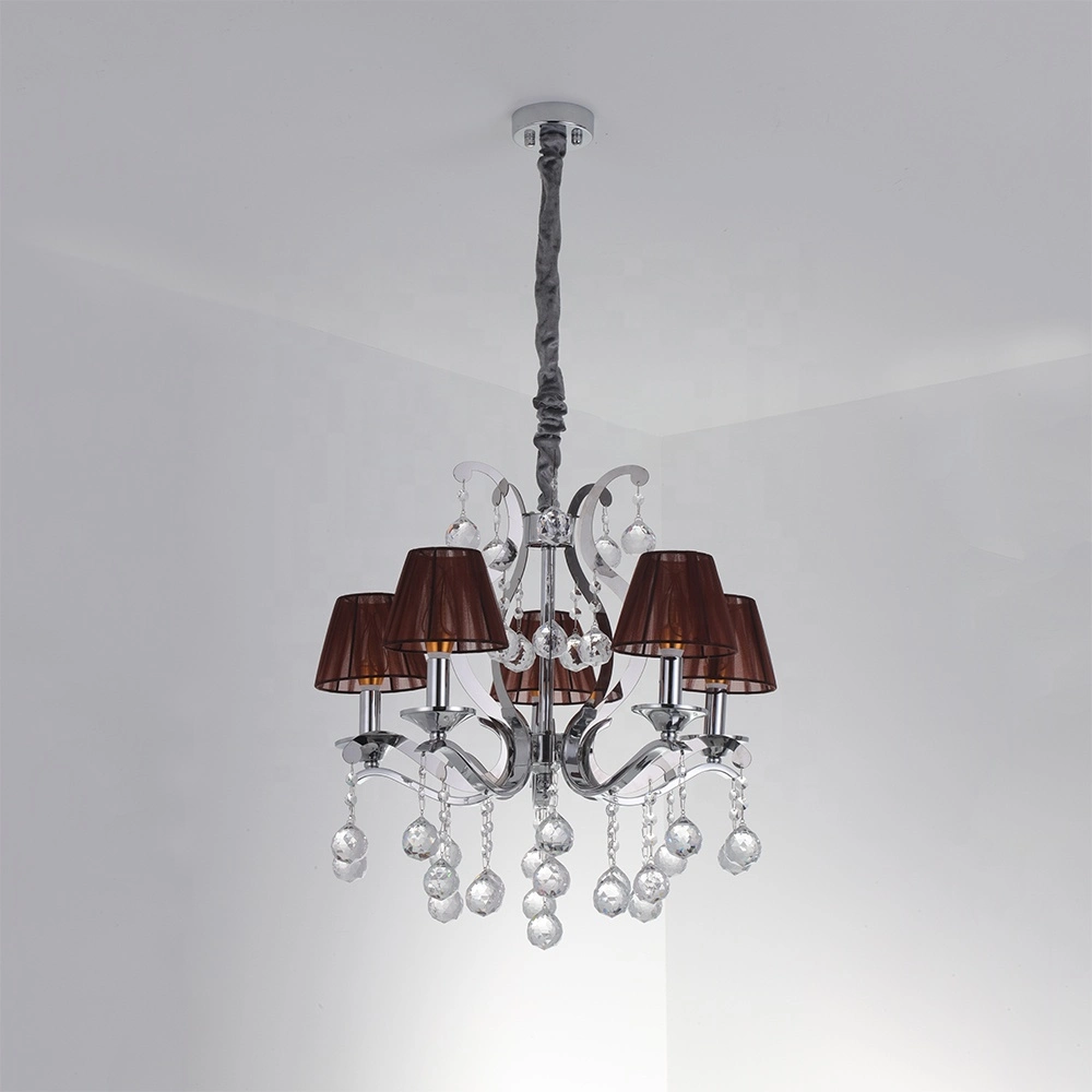 Modern Stainless Steel Chrome Plating LED Light Fixture Luxury Chandelier Indoor Lighting