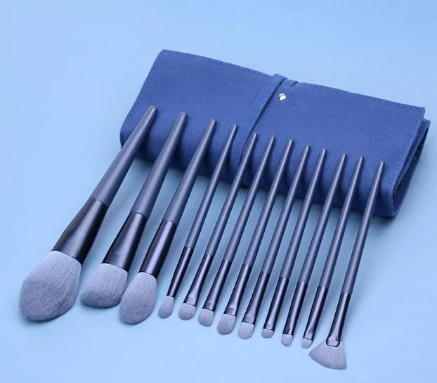 مجموعة أدوات فرشاة التركيب التجميلية 12PCS بالجملة Factory Direct Makeup Brush Kit مجموعة أدوات التجميلية في الشعر الصناعي