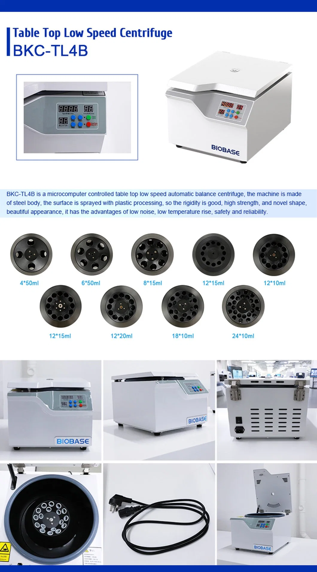 Biobase Table Top Low Speed Centrifuge Model Bkc-Tl4b for Lab