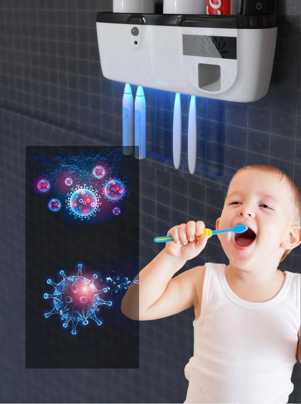 2023 New Exceptional Germ-Killing UV Sterilization Auto Drying Toothbrush Holders