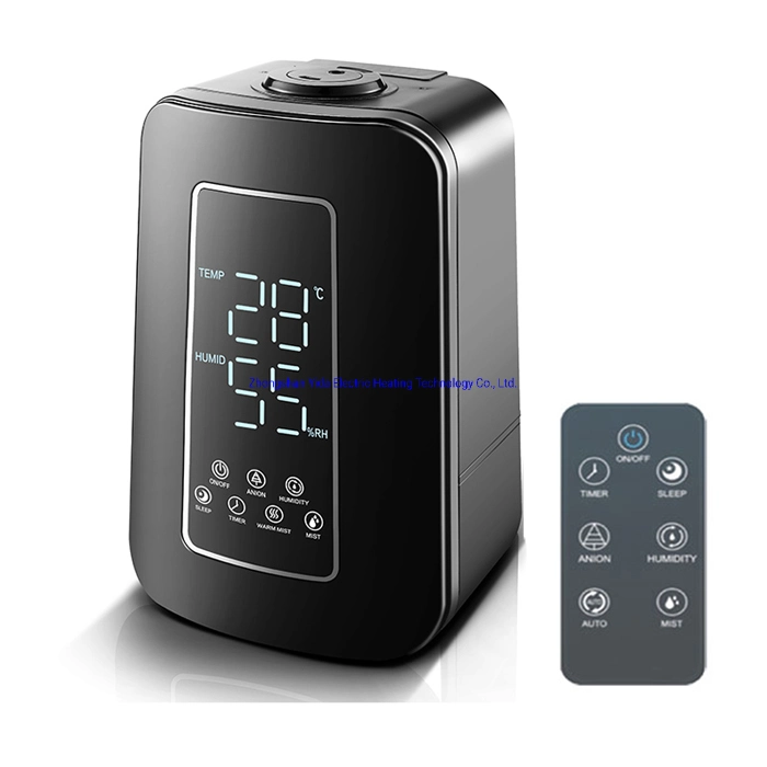 Neuer Design 4,5L Warmbefeuchter Ionisator Timer mit großem Display Aroma Box Beheizter Befeuchter