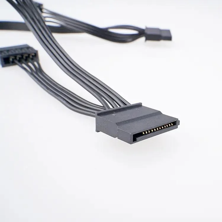 Large 4pin Lp4 to SATA Power Supply Cord Molex IDE 4p to 15p Computer Cables 1 to 5 Splitter Y Cable Adapter Converter