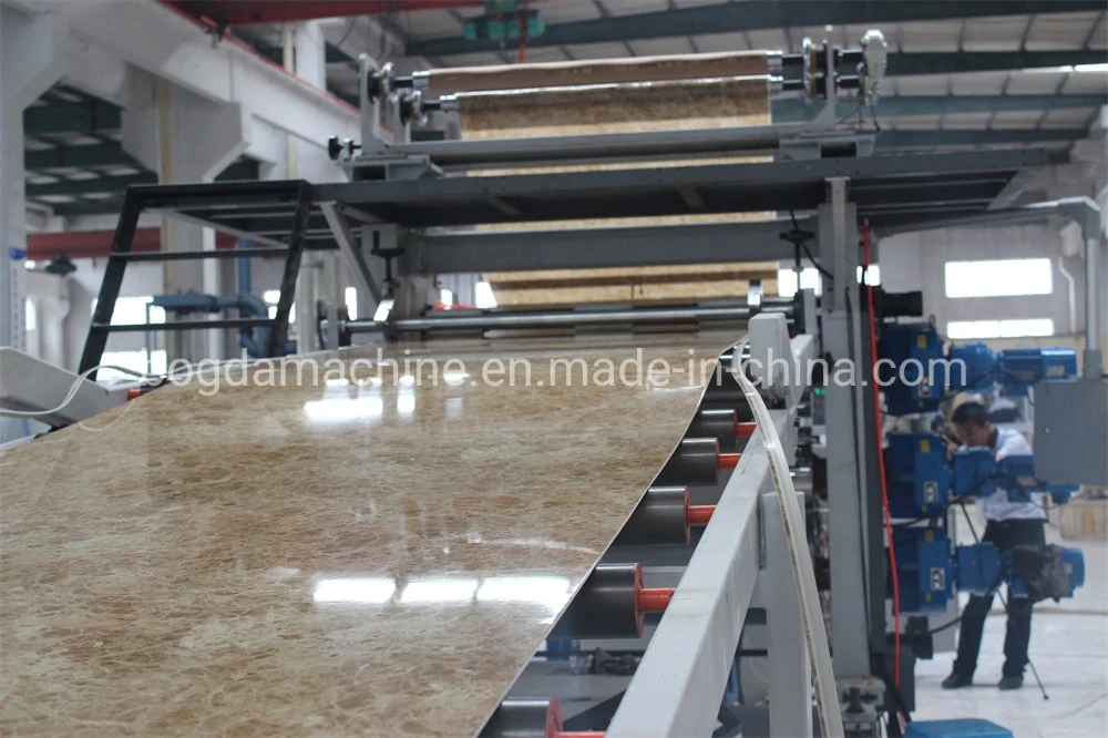 High Glossing UV Coating 3-8mm Thickness PVC Marble Sheet Production Line PVC Marble Wall Panel Extrusion Line