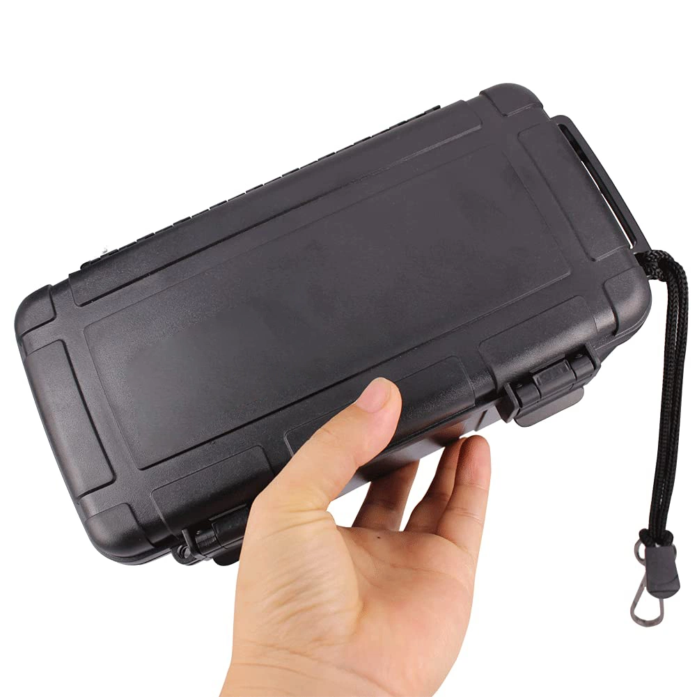 Black Durable Portable Cigar Humidor Case with Cutter and Lighter Gift Set Waterproof Crushproof Holds up to 15 Cigars