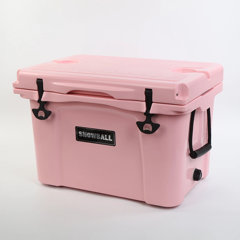 2023 Schneeball Outdoor Isolierte Eistruhe Roto Geformte Bier Kühler Box Pink Farbe für Frauen verwenden