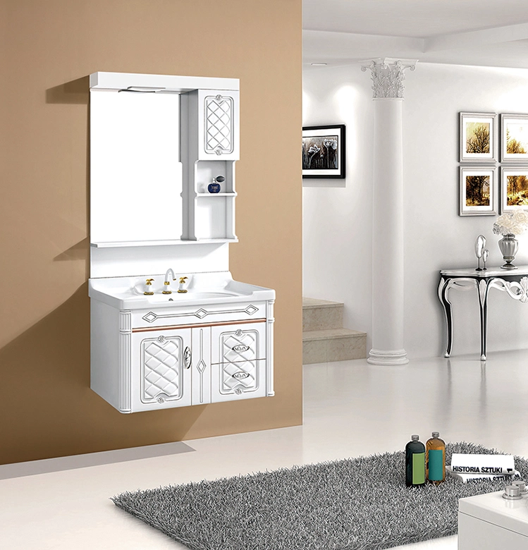 Double Basin PVC Bathroom Cabinet Floor Model