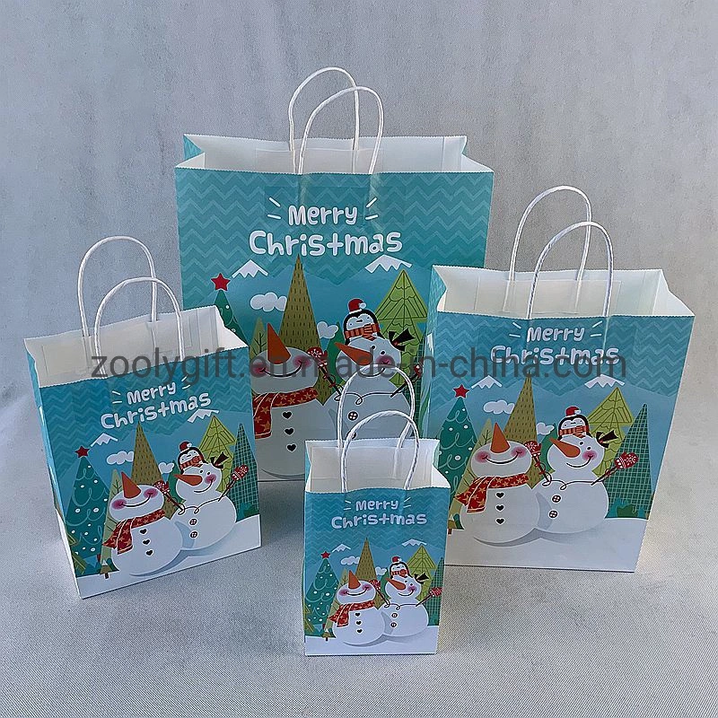 Wholesale/Supplier Cheap Festival Christmas Custom Printed Gift White Kraft Recycled Paper Bag Gift Bags