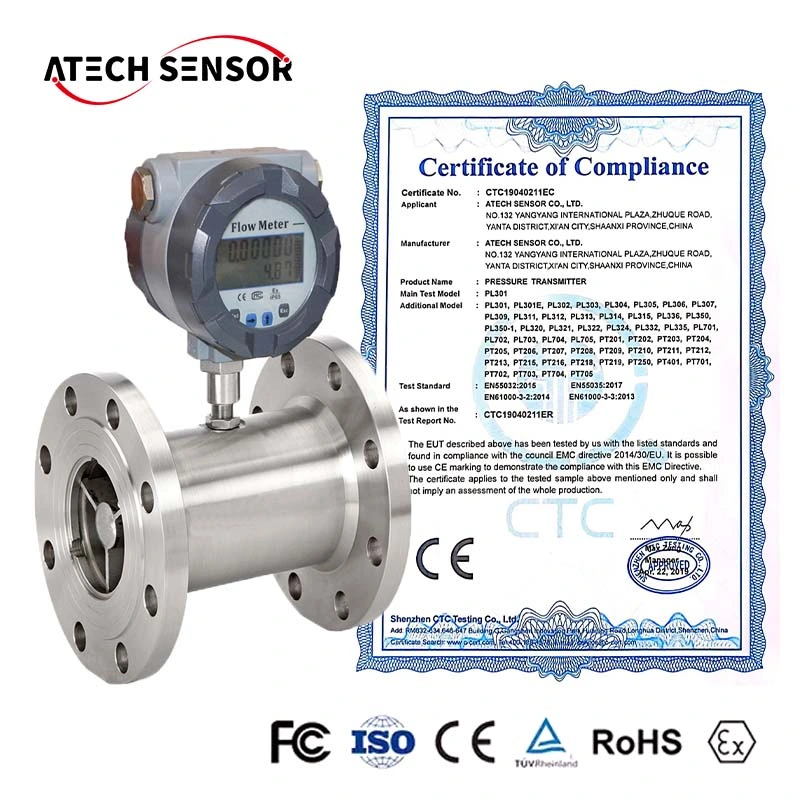 Ultrasonic for Diesel RS485 Modbus Fuel Water Turbine Conductive Liquid Flow Meter of China