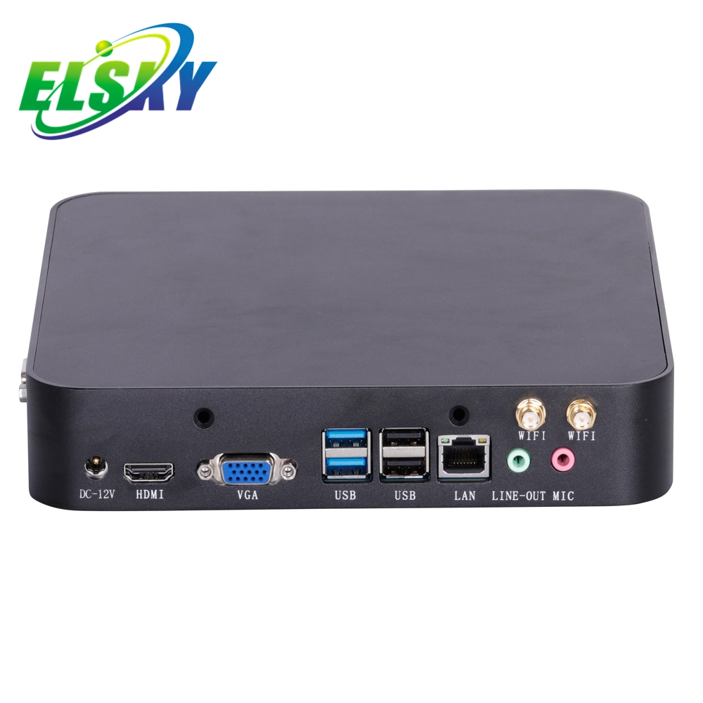 Elsky Hot Sell Dual LAN Thin Client 10th Gen I3 10110u Dual Core 2.1GHz WiFi Mini PC Linux Computer with 4K Display