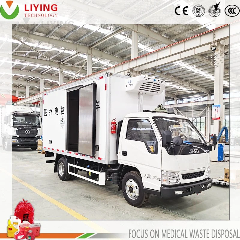 Hospital Clinical Solid Waste Collection Truck Medical Refuse Transfer Vehicle with Refrigeration Function