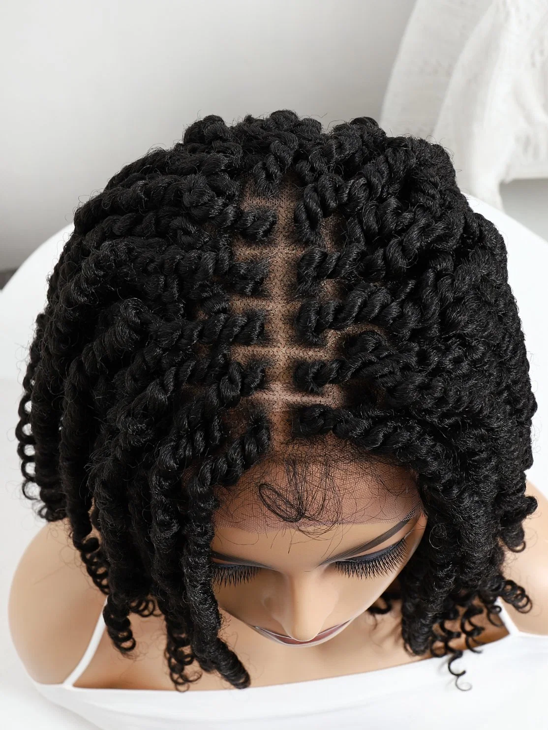 High quality/High cost performance French Curl Braiding Hair Wigs Glueless HD Lace Front Wigs for Black Women Braided Wig Bulk Wholesale/Supplier