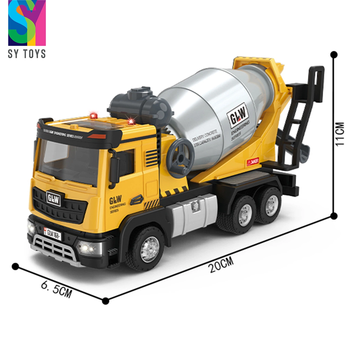 Sy Toys Children Metal Engineering Construction Vehicle Truck Simulation Alloy Toy Car with Sound and Lights Inertial Vehicle Toys