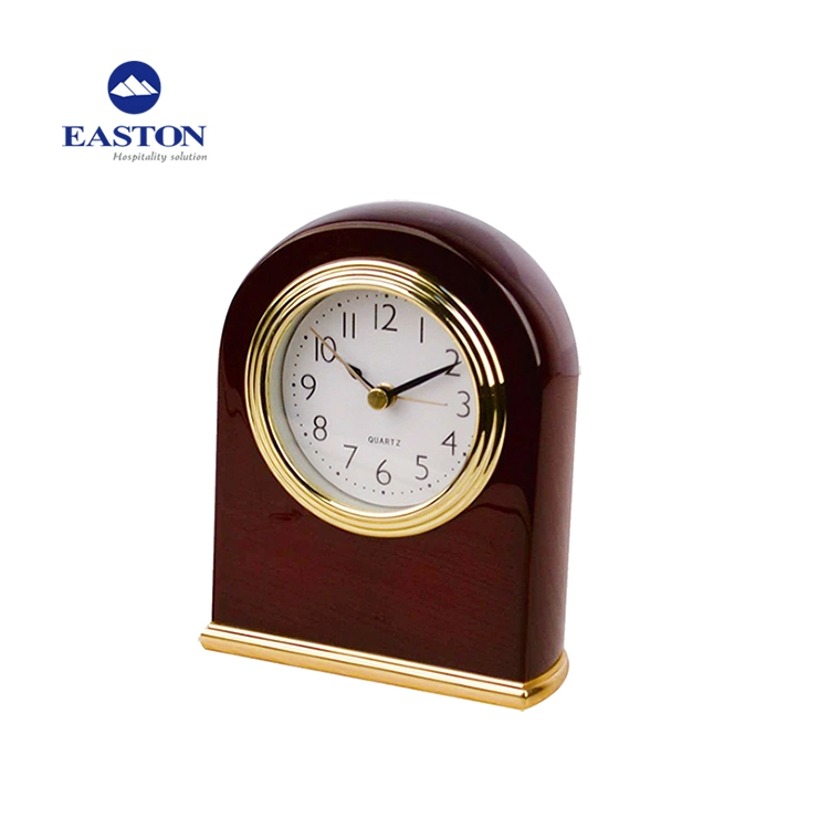 Wooden Table Alarm Clock in Mahogany Color