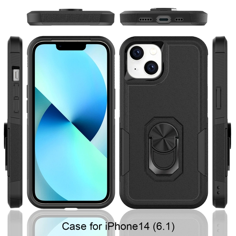 Rugged Case with Ring Stand for iPhone 14 Plus Samsung S20fe S21fe S23fe F12 M12