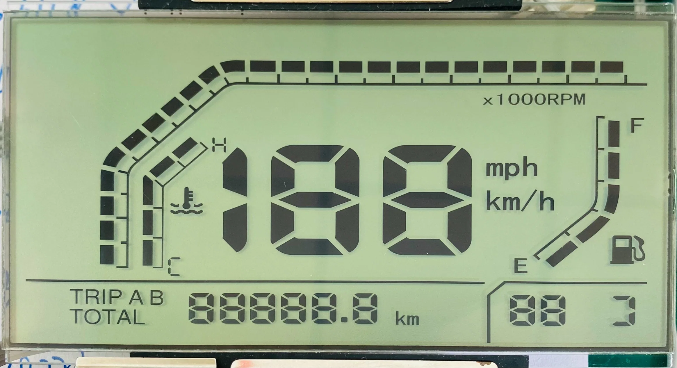 Htn Motorcycle Meter 7 Segment LCD Display with Multi-Color Backlight