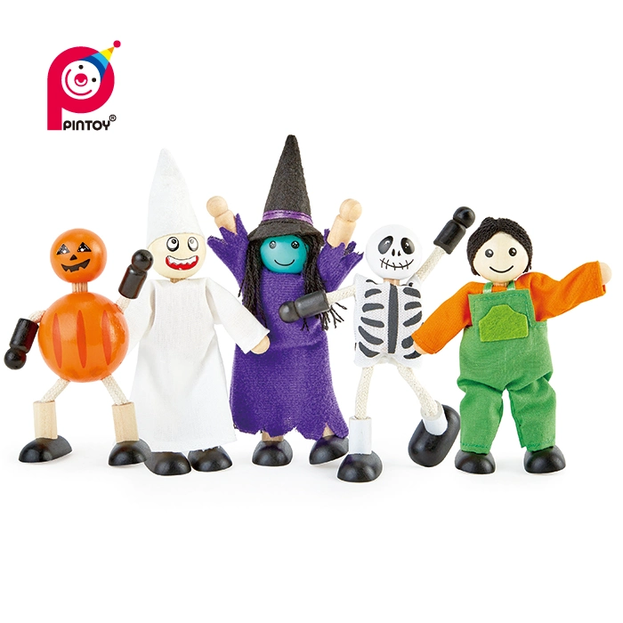 Jouet en bois Ensemble de poupées pour enfants Hallowmas