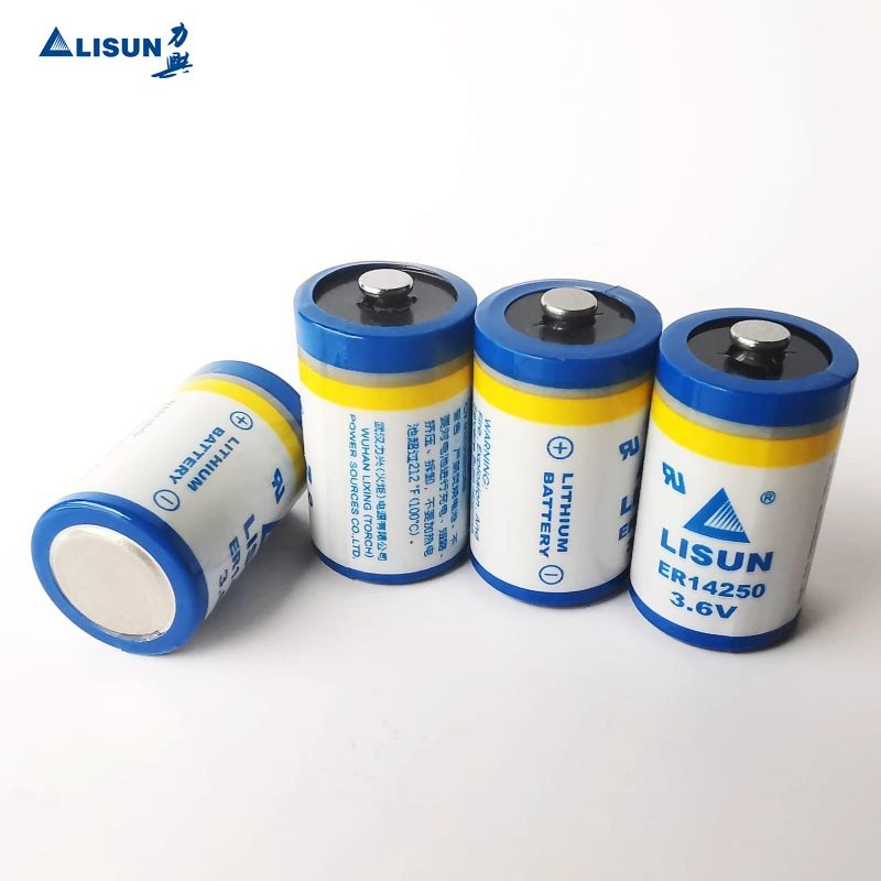 High-Voltage 3.6V Er14250 1/2AA 1200mAh Lisun Li-Socl2 Non Rechargeable Cylindrical Battery Power Supply for Electronic Meters