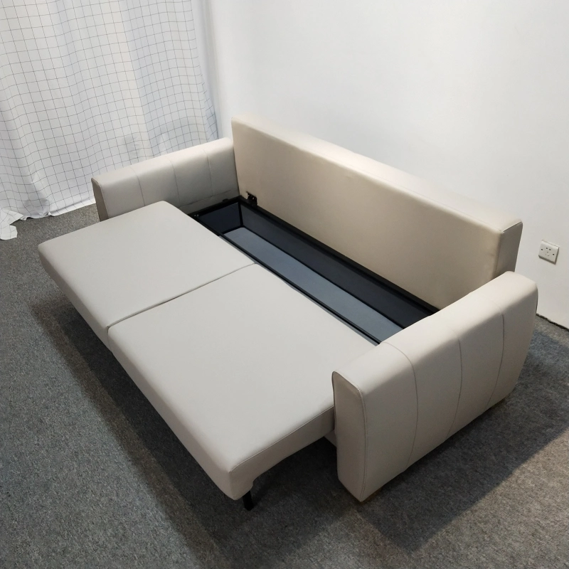 Sofá Chaise oficina multifuncionales Nordic Hotel cuero plegable Asiento dos sofá cama con 1,6 millones de caja de almacenamiento