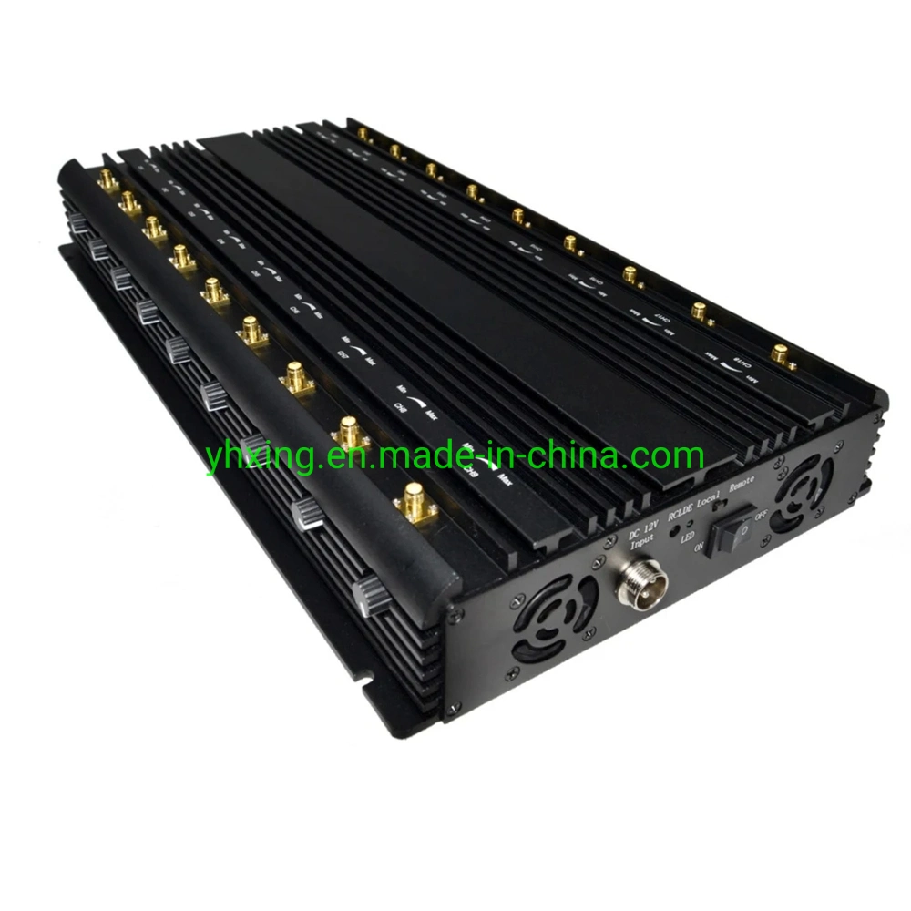 H18K Desktop 18 canales de señal celular 2G GSM 3G 4G 5G WiFi WiFi 5.2GHz de 2,4 Ghz, 5,8 GHZ WiFi GPSL1 GPSL2 UHF VHF Lojack bloqueador Jammer señal