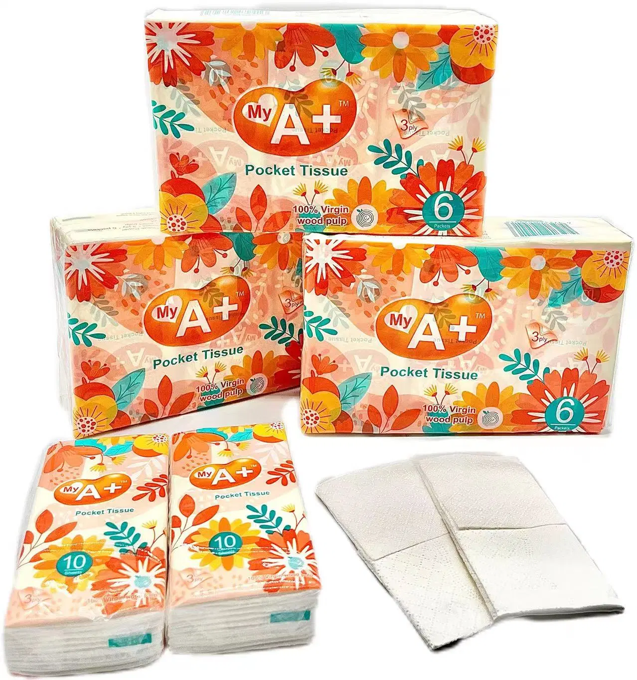 Padrão personalizadas Facial a granel de bolso lenço de papel tissue Mini tecido de bolso Pack