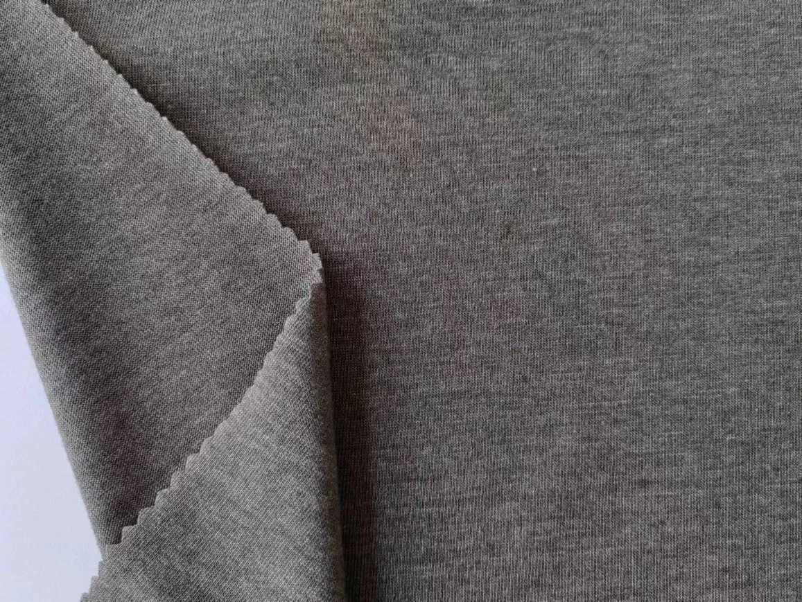 Tecido de malha Jersey única em algodão de poliéster Melange para t-shirts